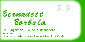 bernadett borbola business card